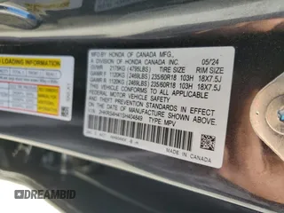 2025 Honda CR-V EX with VIN 2HKRS4H41SH404849, listed as a Copart auction lot 48743805 with 22,275 mi miles and Salvage Title. Bid and sale history available at DreamBid. Image 15.