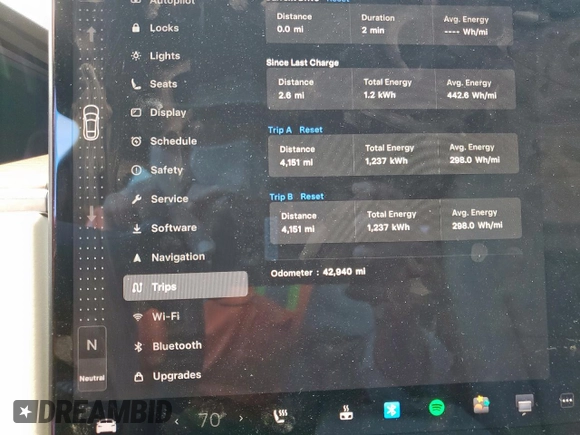 2022 Tesla Model S с VIN 5YJSA1E50NF492117, выставлен на аукционе Copart как лот 54307855 с пробегом 42 940 миль миль и Списание • Salvage title. История ставок и продаж доступна на DreamBid. Изображение 9.