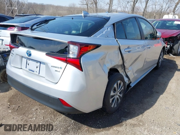 2019 Toyota Prius LE with VIN JTDL9RFU4K3010601, listed as a IAAI auction lot 41763901 with 62,560 mi miles and . Bid and sale history available at DreamBid. Image 4.