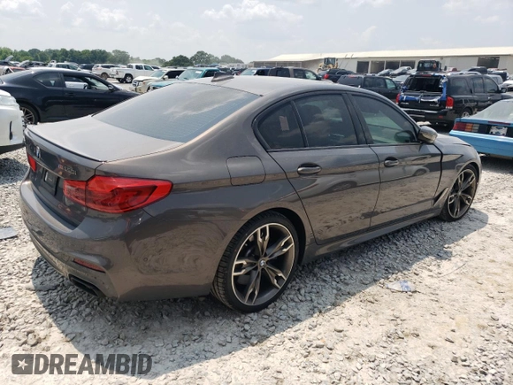 2020 BMW 5 Series M550i xDrive with VIN WBAJS7C08LCD82431, listed as a Copart auction lot 59518835 with 33,184 mi miles and Salvage title. Bid and sale history available at DreamBid. Image 3.
