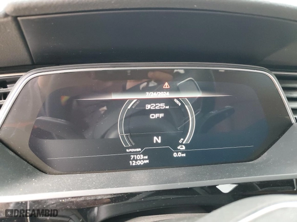 2024 Audi Q8 e-tron Premium Plus with VIN WA15AAGE8RB017425, listed as a Copart auction lot 75212724 with 7,103 mi miles and Salvage Title. Bid and sale history available at carsss.com. Image 9.