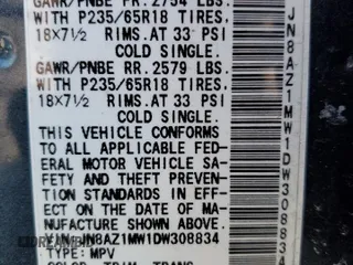 2013 Nissan Murano SV with VIN JN8AZ1MW1DW308834, listed as a Copart auction lot 46467555 with 151,686 mi miles and Salvage Title. Bid and sale history available at carsss.com. Image 13.