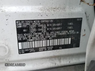 2023 Toyota RAV4 Hybrid LE with VIN JTMMWRFV3PD570648, listed as a Copart auction lot 86983174 with 27,258 mi miles and Salvage title. Bid and sale history available at DreamBid. Image 13.