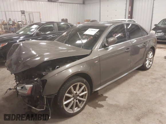 2014 Audi A4 Premium Plus with VIN WAUFFAFL1EN004940, listed as a IAAI auction lot 41706912 with 72,527 mi miles. Bid and sale history available at carsss.com. Image 2.