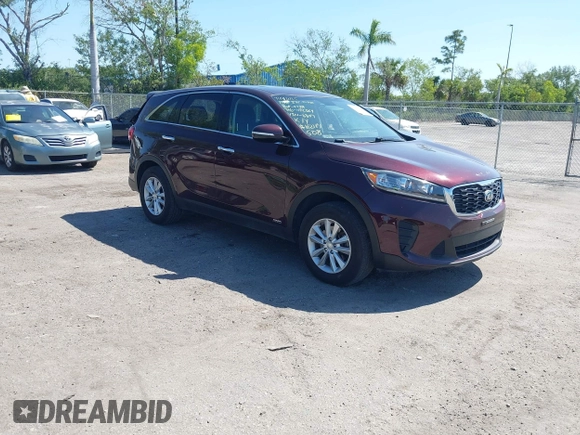 2019 Kia Sorento LX with VIN 5XYPGDA39KG576807, listed as a IAAI auction lot 42063866 with 53,899 mi miles. Bid and sale history available at carsss.com. Image 1.