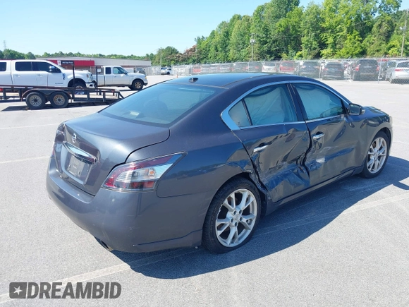 2013 Nissan Maxima SV with VIN 1N4AA5AP3DC814857, listed as a IAAI auction lot 42560607 with 257,499 mi miles and . Bid and sale history available at DreamBid. Image 4.