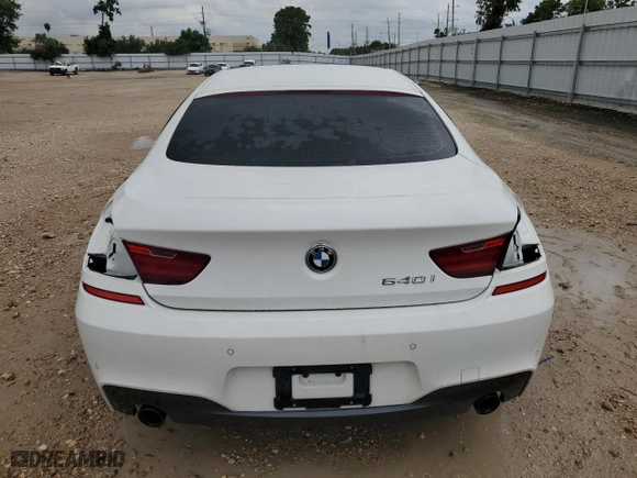 2018 BMW 6 Series 640i with VIN WBA6D0C52JG852877, listed as a Copart auction lot 63553794 with 0 mi miles and Salvage Title. Bid and sale history available at carsss.com. Image 6.