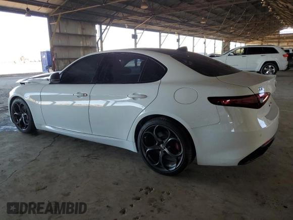 2019 Alfa Romeo Giulia Ti Sport with VIN ZARFAMBN7K7606337, listed as a Copart auction lot 62348415 with 43,709 mi miles and Salvage title. Bid and sale history available at DreamBid. Image 2.