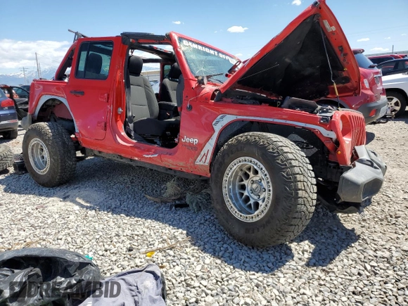 2018 Jeep Wrangler Unlimited Sport S with VIN 1C4HJXDG8JW132700, listed as a Copart auction lot 56064985 with Not provided miles and Salvage title. Bid and sale history available at DreamBid. Image 4.