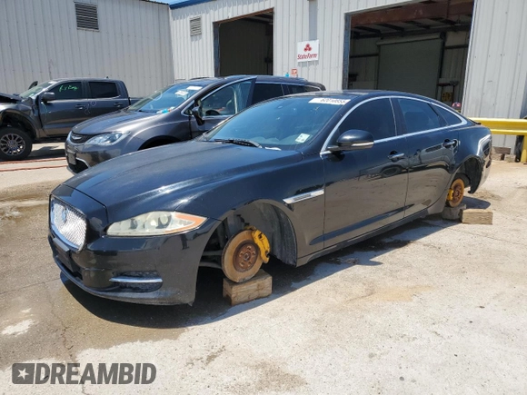 2011 Jaguar XJ with VIN SAJWA1CBXBLV12152, listed as a Copart auction lot 62010855 with 125,697 mi miles and Salvage title. Bid and sale history available at DreamBid. Image 1.