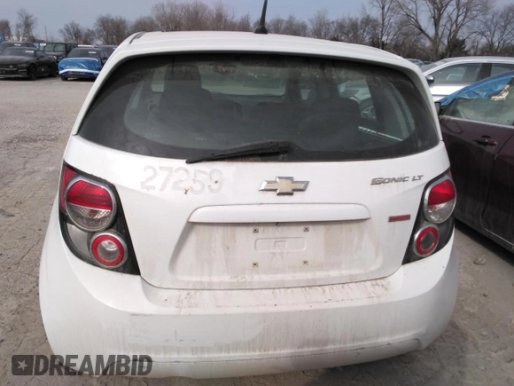 2013 Chevrolet Sonic LT with VIN 1G1JC6SB2D4195118, listed as a Copart auction lot 42709865 with 191,684 mi miles and Clean Title. Bid and sale history available at carsss.com. Image 6.