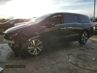 2019 Honda Odyssey Elite with VIN 5FNRL6H91KB052410, listed as a Copart auction lot 46517495 with 74,508 mi miles and Salvage Title. Bid and sale history available at DreamBid. Image 1.