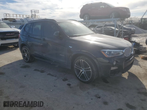 2017 BMW X3 xDrive35i with VIN 5UXWX7C57H0S19103, listed as a Copart auction lot 43017355 with 121,084 mi miles and Salvage Title. Bid and sale history available at DreamBid. Image 4.