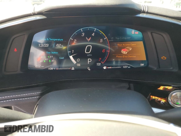 2024 Chevrolet Corvette 1LT with VIN 1G1YA2D42R5120593, listed as a Copart auction lot 49832065 with 4,202 mi miles and Clean title. Bid and sale history available at DreamBid. Image 9.