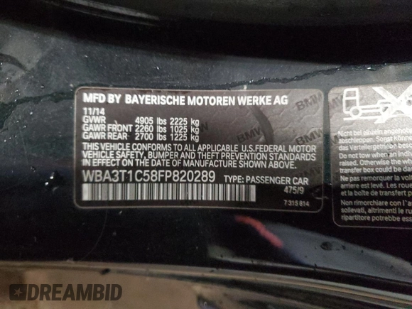 2015 BMW 4 Series 428i xDrive with VIN WBA3T1C58FP820289, listed as a Copart auction lot 84008124 with 67,675 mi miles and Salvage Title. Bid and sale history available at carsss.com. Image 13.