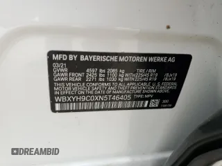 2022 BMW X2 sDrive28i with VIN WBXYH9C0XN5T46405, listed as a Copart auction lot 70291554 with 28,035 mi miles and Salvage Title. Bid and sale history available at carsss.com. Image 16.