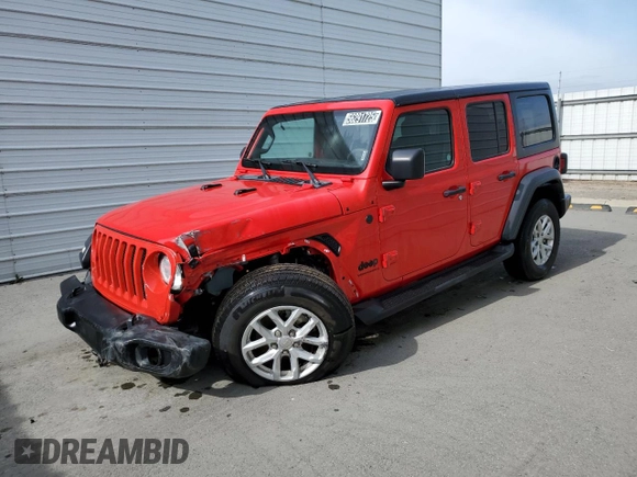 2023 Jeep Wrangler Sport S with VIN 1C4HJXDN5PW687059, listed as a Copart auction lot 56291725 with 23,611 mi miles and Non repairable. Bid and sale history available at DreamBid. Image 1.