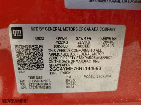 2024 Chevrolet Silverado 2500HD Custom with VIN 2GC4YME76R1144693, listed as a Copart auction lot 71013384 with 25,120 mi miles and Salvage Title. Bid and sale history available at carsss.com. Image 13.