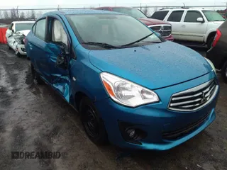 2019 Mitsubishi Mirage G4 ES with VIN ML32F3FJ4KHF00343, listed as a IAAI auction lot 41017393 with 80,855 mi miles. Bid and sale history available at carsss.com. Image 1.