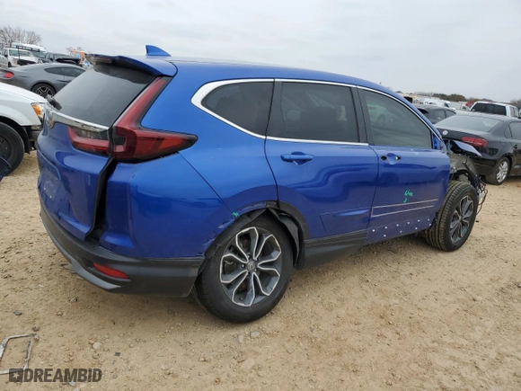 2021 Honda CR-V EX-L with VIN 7FARW1H87ME007934, listed as a Copart auction lot 46038745 with 42,065 mi miles and Salvage Title. Bid and sale history available at carsss.com. Image 3.