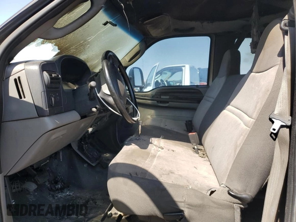 2005 Ford Super Duty F-250 XL with VIN 1FTNX20535EC88597, listed as a Copart auction lot 63240924 with 0 mi miles and Salvage Title. Bid and sale history available at carsss.com. Image 7.