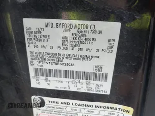 2014 Ford F-150 XL with VIN 1FTFW1ET8EKD25038, listed as a IAAI auction lot 42295170 with 186,045 mi miles and . Bid and sale history available at DreamBid. Image 9.