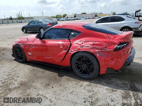 2020 Toyota GR Supra 3.0 with VIN WZ1DB4C09LW026422, listed as a Copart auction lot 65438704 with 58,505 mi miles and Salvage Title. Bid and sale history available at carsss.com. Image 2.