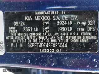2025 Kia K4 LXS with VIN 3KPFT4DE4SE026044, listed as a Copart auction lot 49055855 with 5,435 mi miles and Salvage Title. Bid and sale history available at carsss.com. Image 13.