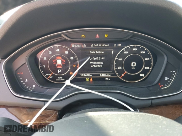 2018 Audi Q5 Premium with VIN WA1ANAFY9J2015010, listed as a Copart auction lot 52415665 with 103,420 mi miles and Salvage Title. Bid and sale history available at carsss.com. Image 9.