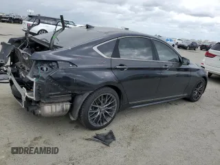 2018 Genesis G80 Sport with VIN KMHGN4JB2JU262468, listed as a Copart auction lot 50961045 with 100,118 mi miles and Salvage title. Bid and sale history available at DreamBid. Image 3.