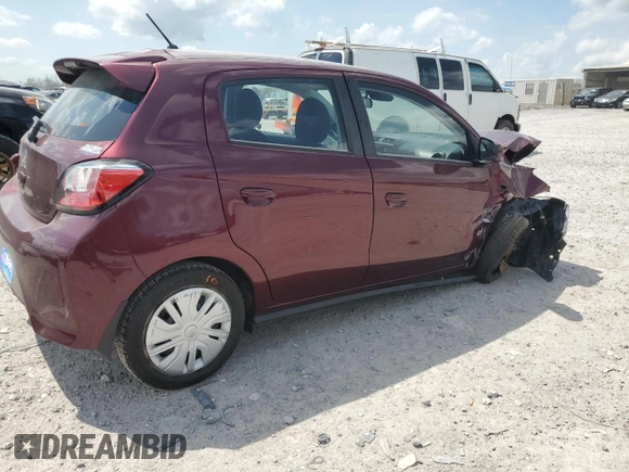2024 Mitsubishi Mirage ES z VIN ML32AUHJ3RH023266, wystawiony jako Copart lot #51735315 z przebiegiem 539 mil mil oraz Szkoda całkowita • Salvage title. Historia ofert i sprzedaży dostępna na DreamBid. Obrazek 3.