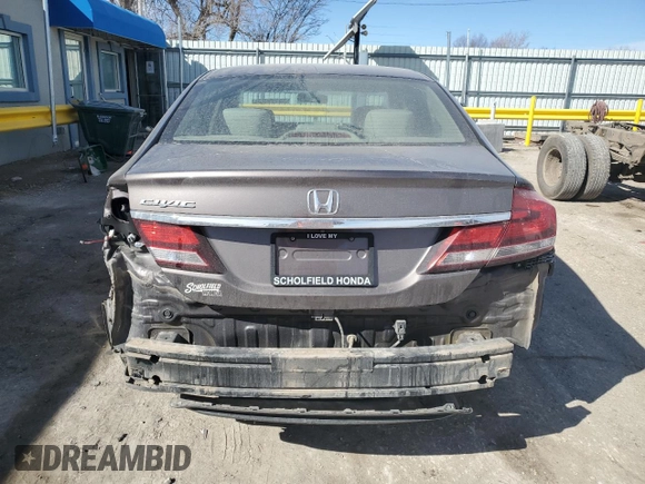 2015 Honda Civic EX with VIN 2HGFB2F80FH526907, listed as a Copart auction lot 46945025 with 78,764 mi miles and Salvage Title. Bid and sale history available at DreamBid. Image 6.