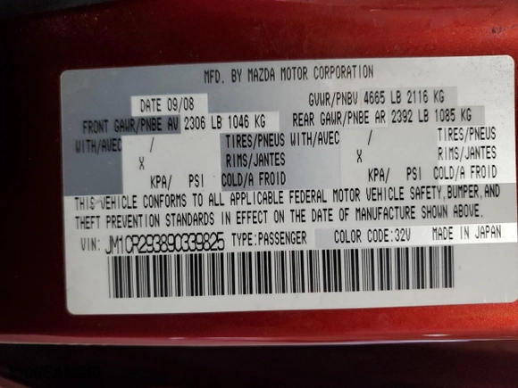 2009 Mazda Mazda5 Sport with VIN JM1CR293890339825, listed as a Copart auction lot 51364745 with 171,105 mi miles and Clean Title. Bid and sale history available at carsss.com. Image 13.