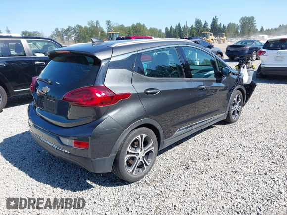 2017 Chevrolet Bolt EV Premier with VIN 1G1FX6S05H4190932, listed as a IAAI auction lot 42422197 with 59,836 mi miles and . Bid and sale history available at DreamBid. Image 4.