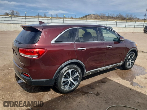 2016 Kia Sorento EX with VIN 5XYPHDA17GG146132, listed as a Copart auction lot 46819095 with 109,105 mi miles and Clean Title. Bid and sale history available at carsss.com. Image 3.