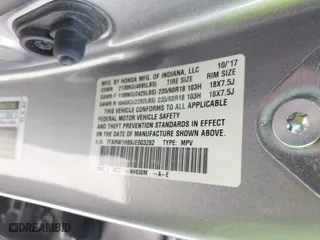 2018 Honda CR-V EX-L with VIN 7FARW1H89JE003282, listed as a IAAI auction lot 41590456 with 67,536 mi miles. Bid and sale history available at carsss.com. Image 9.