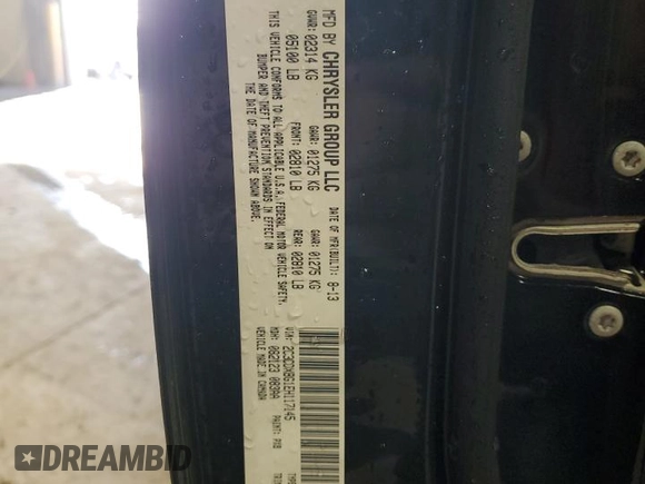 2014 Dodge Charger SE with VIN 2C3CDXBG1EH117145, listed as a Copart auction lot 55127695 with 182,476 mi miles and Salvage Title. Bid and sale history available at DreamBid. Image 12.