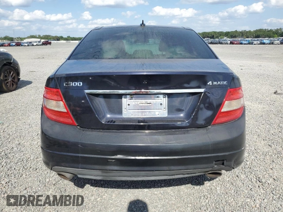 2009 Mercedes-Benz C 300 Sport with VIN WDDGF81X59F265844, listed as a Copart auction lot 53317415 with 209,533 mi miles and Salvage title. Bid and sale history available at DreamBid. Image 6.