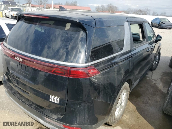 2024 Kia Carnival LX with VIN KNDNB4H32R6322932, listed as a Copart auction lot 47291885 with 17,021 mi miles and Salvage Title. Bid and sale history available at carsss.com. Image 3.