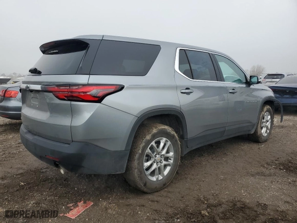 2023 Chevrolet Traverse LS with VIN 1GNERFKW9PJ236089, listed as a Copart auction lot 46489225 with 48,156 mi miles and Salvage Title. Bid and sale history available at carsss.com. Image 3.