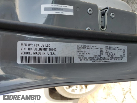 2021 Jeep Cherokee Latitude Plus with VIN 1C4PJLLB9MD116340, listed as a Copart auction lot 50639605 with 60,700 mi miles and Salvage title. Bid and sale history available at DreamBid. Image 13.