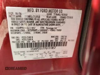 2007 Ford Five Hundred Limited with VIN 1FAHP25177G111857, listed as a Copart auction lot 48885765 with 222,905 mi miles and Non Repairable. Bid and sale history available at carsss.com. Image 12.