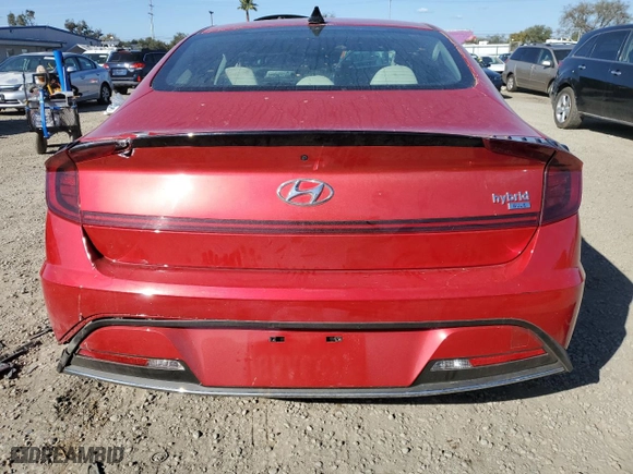 2021 Hyundai Sonata Hybrid Blue with VIN KMHL24JJ1MA035423, listed as a Copart auction lot 44228045 with 65,072 mi miles and Salvage Title. Bid and sale history available at carsss.com. Image 6.