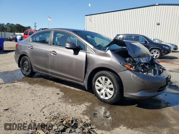 2012 Honda Civic LX with VIN 19XFB2F53CE081719, listed as a Copart auction lot 50922075 with Not Provided miles and Salvage Title. Bid and sale history available at DreamBid. Image 4.
