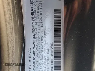 2019 Audi A3 Cabriolet Premium z VIN WAU6ULFF8K1032863, wystawiony jako Copart lot #49091545 z przebiegiem 33 479 mil mil oraz Szkoda całkowita • Salvage title. Historia ofert i sprzedaży dostępna na DreamBid. Obrazek 15.