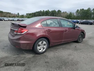2014 Honda Civic Sedan LX with VIN 2HGFB2F5XEH500349, listed as a Copart auction lot 54086745 with 75,247 mi miles and Salvage Title. Bid and sale history available at carsss.com. Image 3.