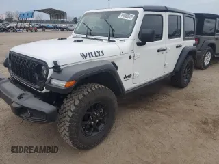 2024 Jeep Wrangler Sport with VIN 1C4PJXDG5RW319108, listed as a Copart auction lot 44982665 with 13,472 mi miles and Salvage Title. Bid and sale history available at DreamBid. Image 1.