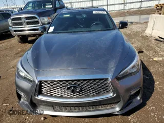 2018 Infiniti Q50 Red Sport 400 with VIN JN1FV7AR1JM700091, listed as a Copart auction lot 49920735 with 59,254 mi miles and Salvage Title. Bid and sale history available at DreamBid. Image 5.