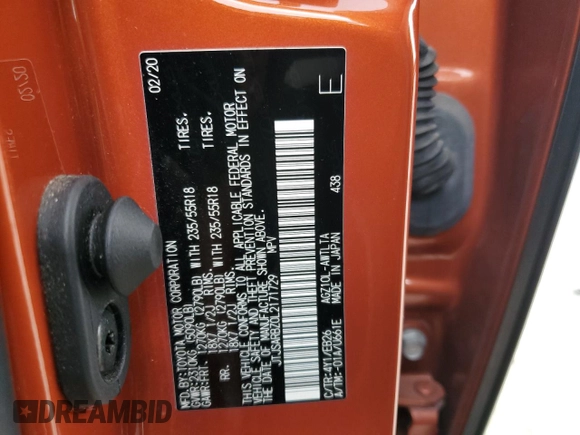 2020 Lexus NX 300 F Sport z VIN JTJSARBZ0L2171729, wystawiony jako Copart lot #44077405 z przebiegiem 47 657 mil mil oraz Szkoda całkowita • Salvage title. Historia ofert i sprzedaży dostępna na DreamBid. Obrazek 16.