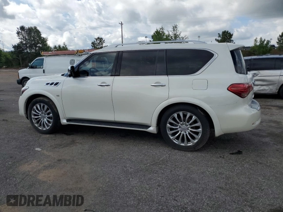2015 Infiniti QX80 z VIN JN8AZ2NF0F9574531, wystawiony jako Copart lot #56172755 z przebiegiem 190 249 mil mil oraz Czysty tytuł • Clean title. Historia ofert i sprzedaży dostępna na DreamBid. Obrazek 2.